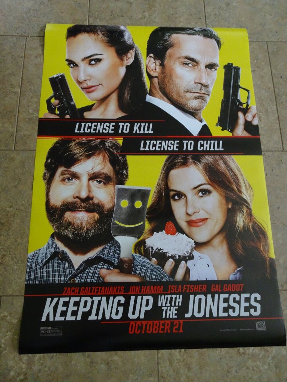Keeping Up With The Joneses - Movie Poster with Zach Galifianakis - Advance